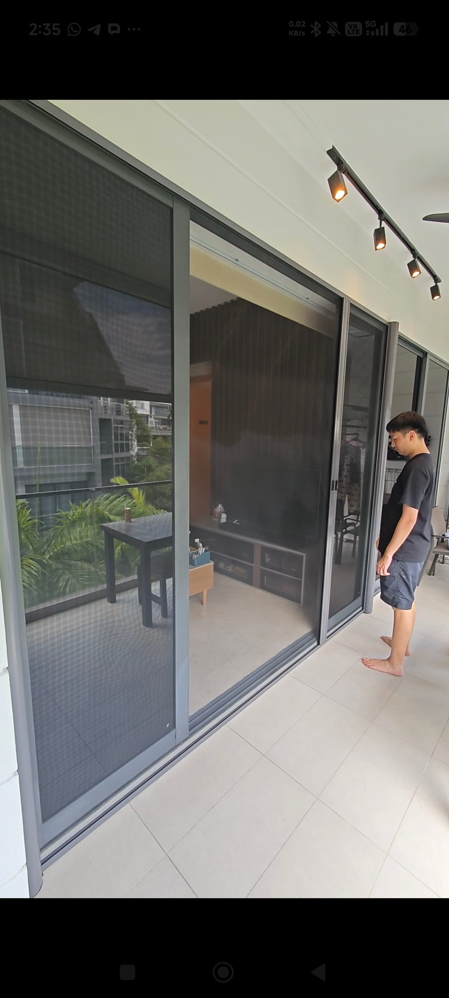 Sanctuairy mesh installed on a modern condo balcony